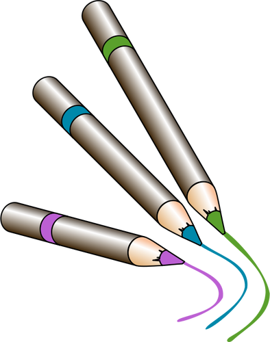 Kleuren grafiet potloden vectorafbeeldingen