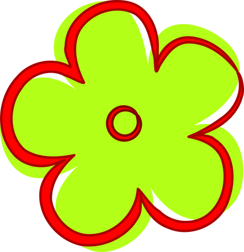 Immagine vettoriale di fiore verde del fumetto