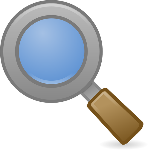 Vector de la imagen del icono de búsqueda de sistema con mango marrón