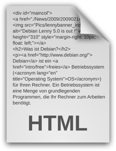 Pictograma de documentul HTML