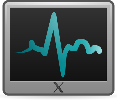 Dibujo de la pantalla del monitor de ritmo cardíaco vectorial