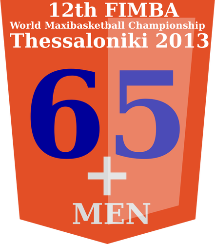 65 + FIMBA Campionatul logo-ul ideea grafică vectorială