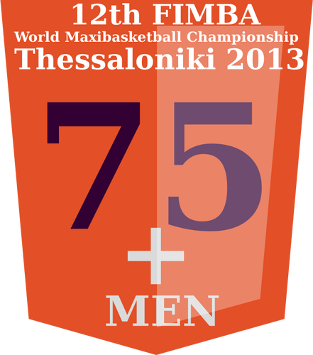75 + FIMBA championship logo idé vektorbild