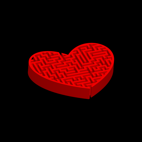 Лабиринт сердце векторная графика