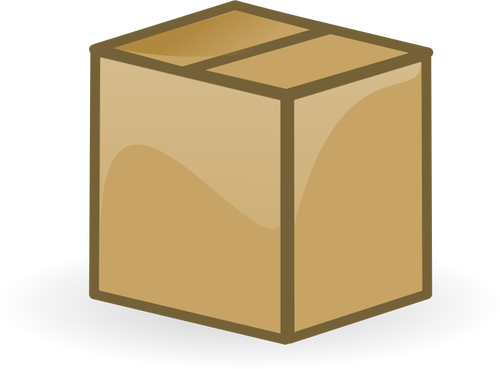 Vector illustration of closed brown cardboard box
