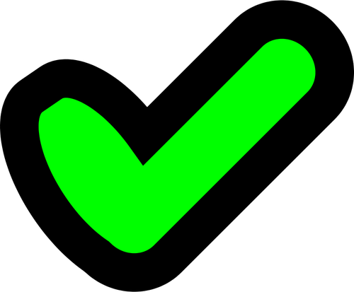 Icono de vector tick verde OK