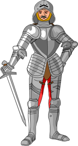 Średniowieczny rycerz w zbroi