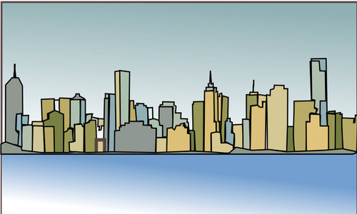 Melbourne skyline vector illustration
