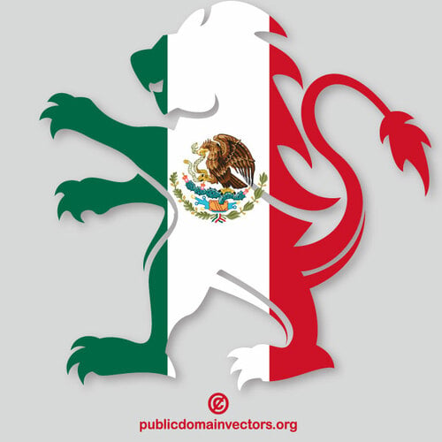 Leone araldico bandiera messicana
