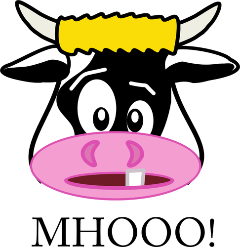 गुलाबी नाक गाय सिर के वेक्टर क्लिप आर्ट