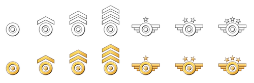 Militaire badges vector tekening