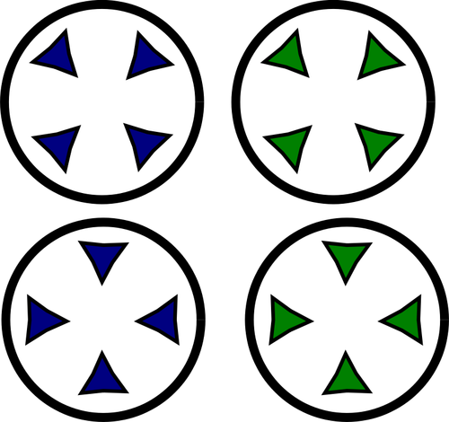 Groene en blauwe focus punten vector afbeelding