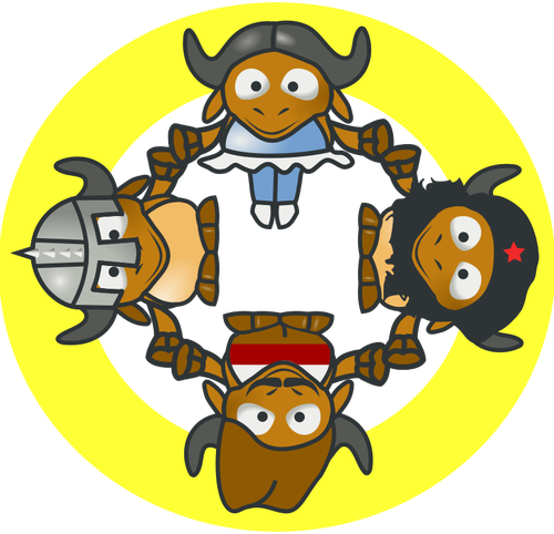 GNU cerchio immagine vettoriale