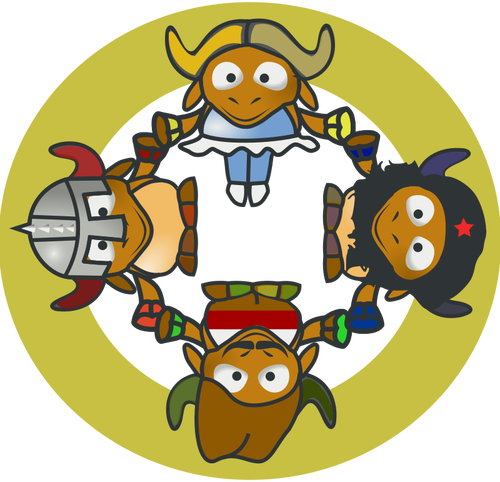 GNU cirkel vektor illustration