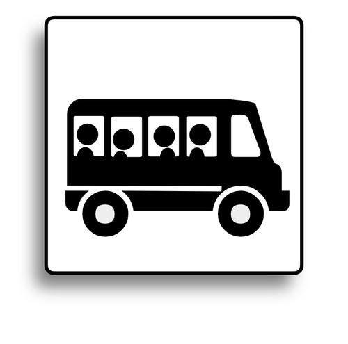 公交车道路标志矢量图像
