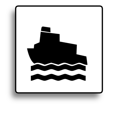 フェリー ボート道路標識ベクトル画像