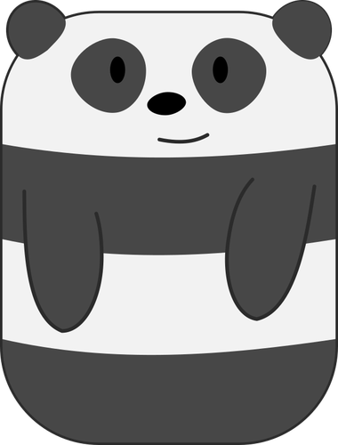 Panda mignon dessin animé avec les mains