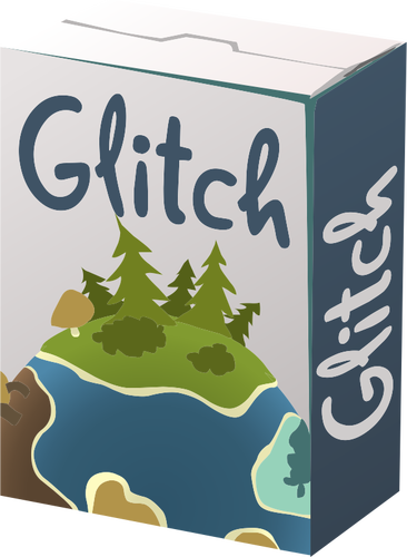Glitch merek kotak vektor ilustrasi