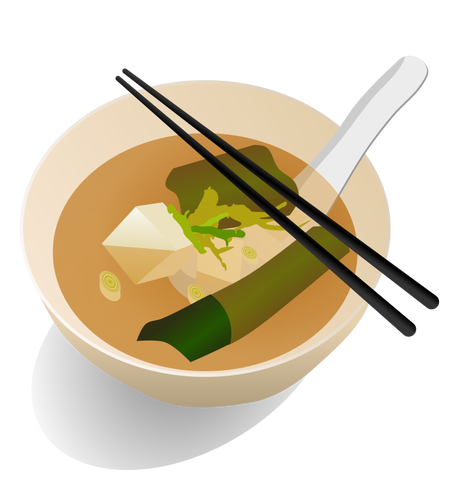 Supa miso desen vectorial de servire