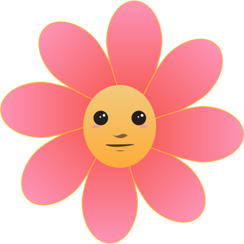 मुस्कुराते फूल का चित्रण