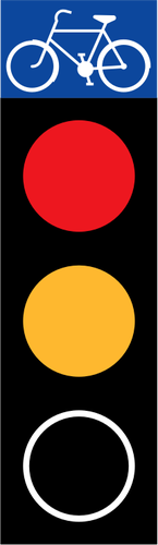 Ilustração em vetor de semáforo vermelho e âmbar para bicicletas