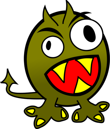 Vector de la imagen del monstruo verde enojado