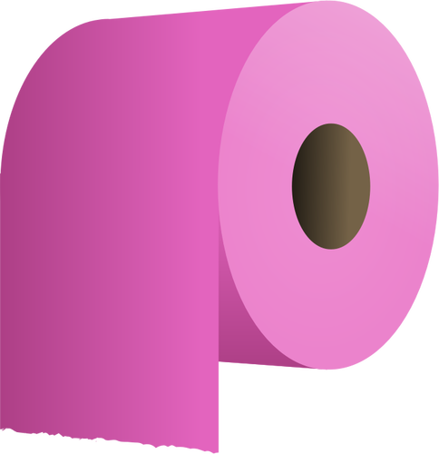 टॉयलेट पेपर रोल में गुलाबी वेक्टर चित्रण