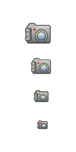 Icono de cámara de fotos digital set vector de la imagen
