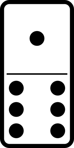 Domino bricka 1-6 vektorgrafik