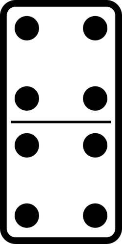 Domino bricka dubbel fyra vektor ClipArt