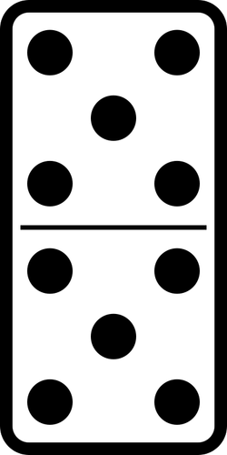 Domino azulejo doble ilustración vectorial cinco