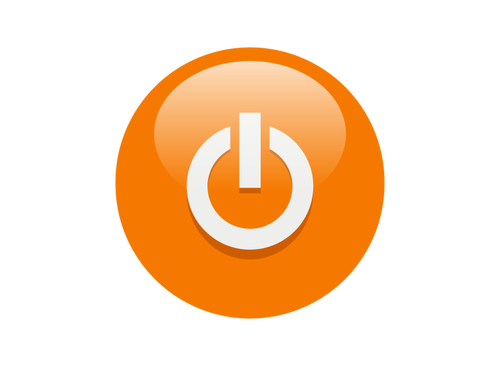 Ilustración de vector de botón potencia naranja