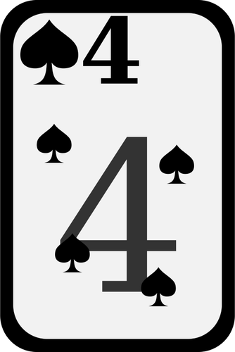 Fyra av spader funky spelkort vektor ClipArt