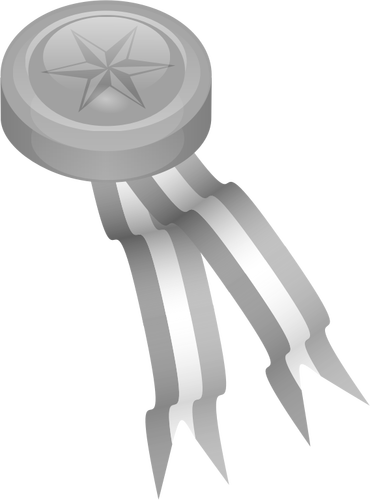 Platinum medali dengan pita vektor ilustrasi grafis