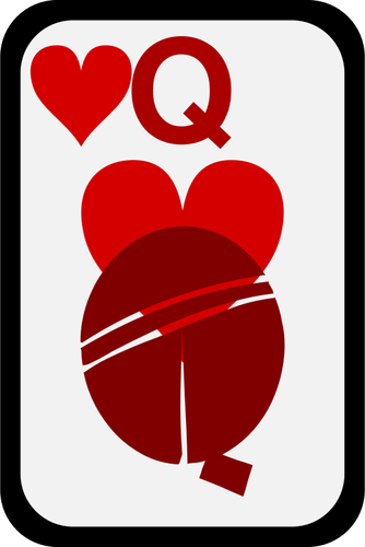 Drottningen av hjärtan funky spelkort vektor ClipArt