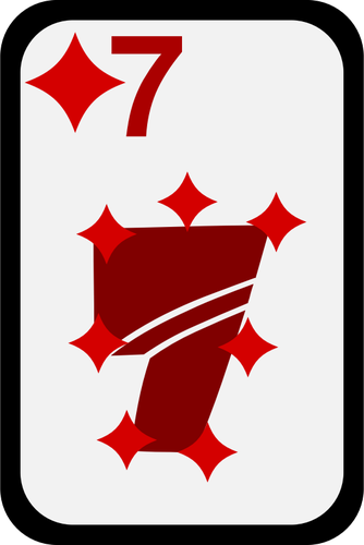 Sedm diamanty funky hrací karty Vektor Klipart