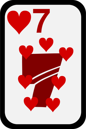 Siedem kart funky serca wektor clipart