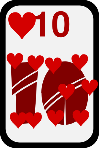 עשר של קלף משחק מדליק לבבות וקטור אוסף