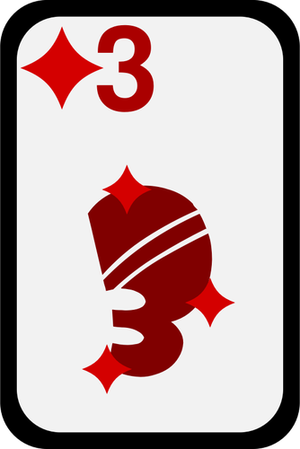 तीन हीरे दिखलाना खेल कार्ड का वेक्टर क्लिप कला