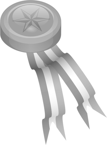 Medalia de platina cu panglici grafică vectorială