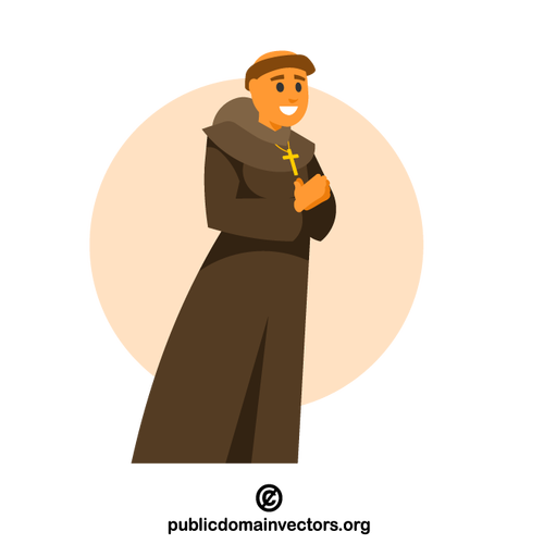 Călugăr purtând mantie cu glugă