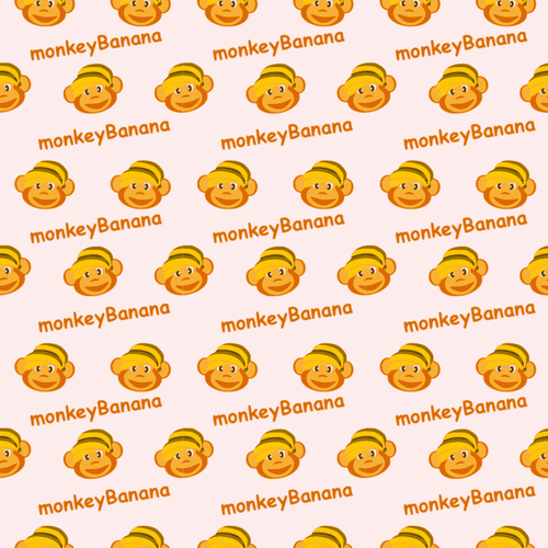 Monkey banana seamless pattern vector illustration