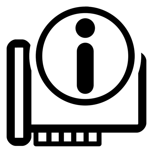 Vector de la imagen de icono KDE de información hardware monocromo