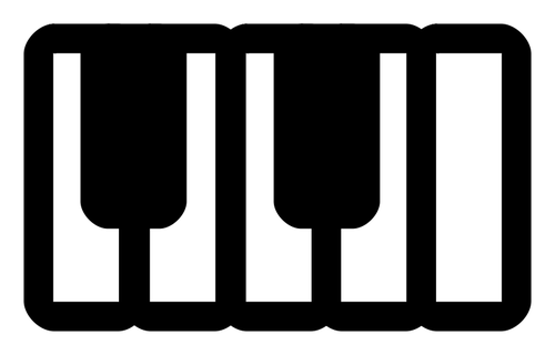 Vektorgrafikk utklipp i svart-hvitt piano piktogram