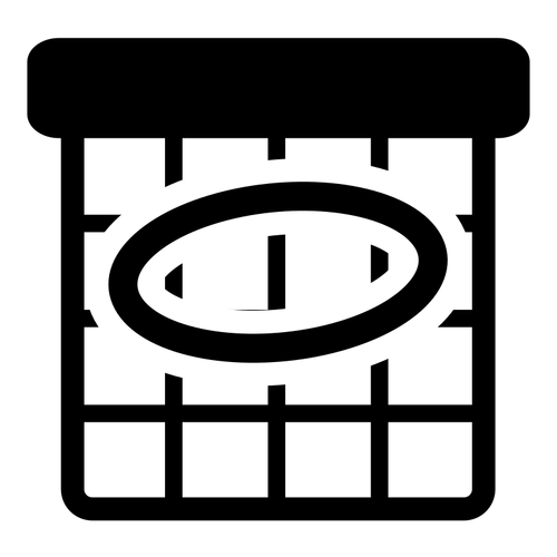 صورة متجهة من رمز الجدول الزمني الأساسي الأسود والأبيض