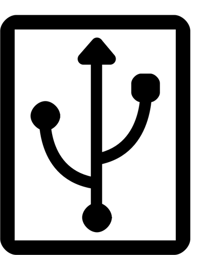 USB monokrom KDE ikon vektor ilustrasi