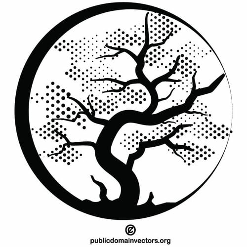 Koncepcja logo sylwetki drzewa
