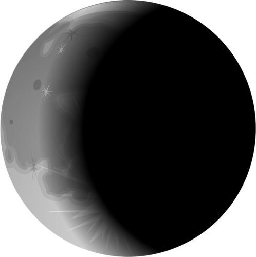 Clip-art vector do crescente de lua do lado esquerdo
