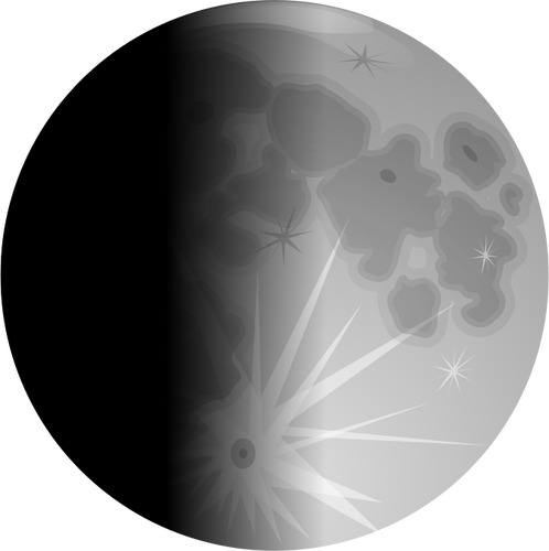 Vectores de imágenes prediseñadas de la mitad iluminada Luna