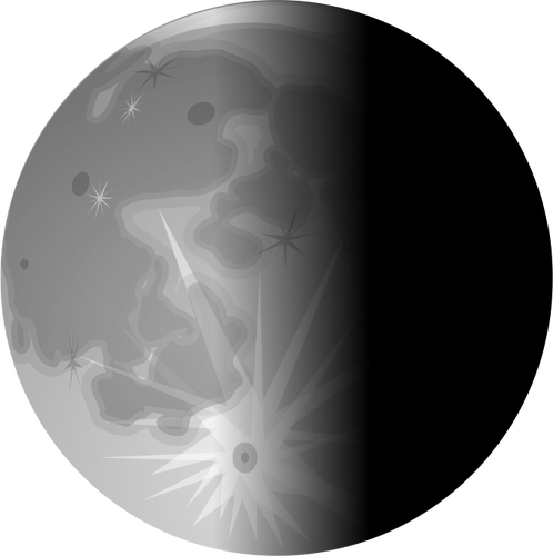 Vector image of half moon